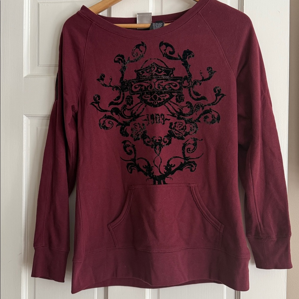 Harley-Davidson Burgundy Knit Top